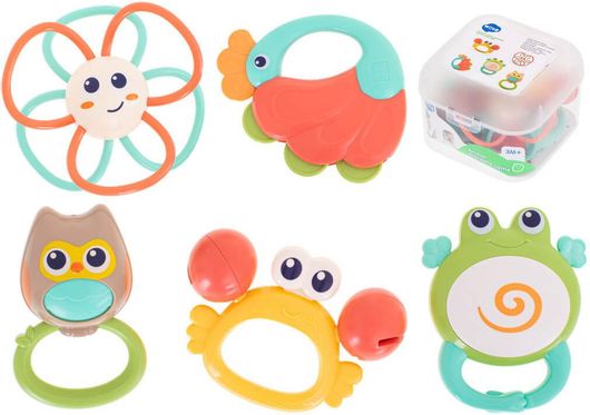 Σετ Βρεφικές Κουδουνίστρες & Μασητικά Οδοντοφυΐας Hola 5 Τεμάχια για 3+ Μηνών