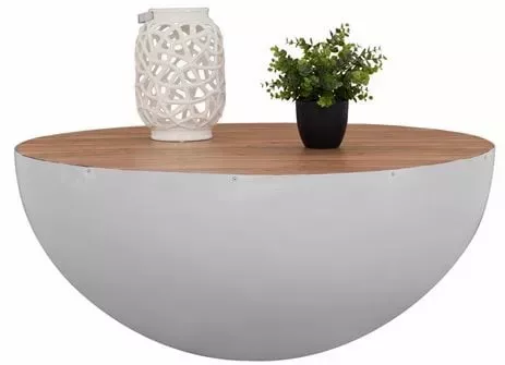 Homemarkt Τραπεζάκι Σαλονιού Hm8717.03 Bowl 90x40cm Καφέ / Λευκό