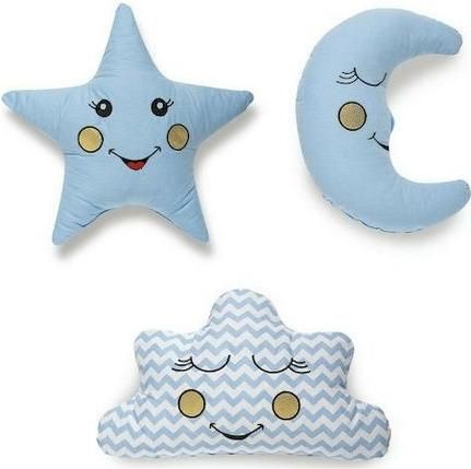 Βρεφικό Διακοσμητικό Μαξιλάρι Κούνιας SB Home 3τμχ Μπλε
