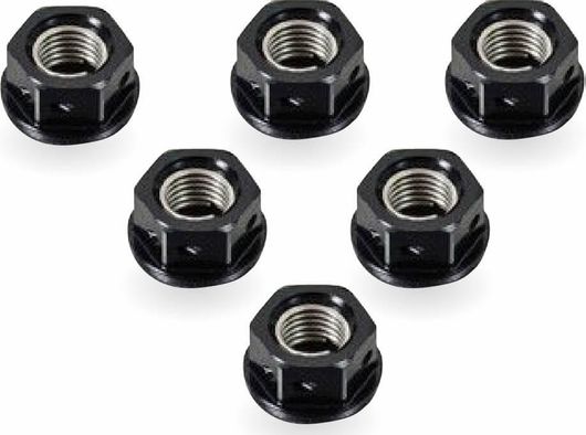 Παξιμάδια Γραναζιού Pro Bolt Αλουμινίου 10X1.25 6τμχ Μαύρα