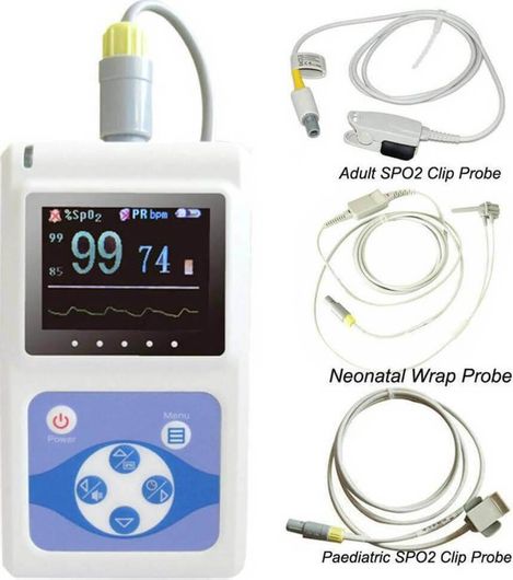 Παλμικό Οξύμετρο με 3 Αισθητήρες Δακτύλου Ενηλίκων Παιδιών & Νεογνών 24ωρης Μέτρησης με PC Software CONTEC CMS60D3 OLED Επαγγελματικό