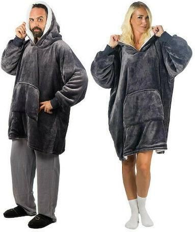 Comfort Blanket Βελούδινη Oversized Μπλούζα Κουβέρτα HomeVero HV-CB-G Γκρι