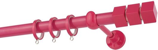 Κουρτινόξυλο Βέργας Zogometal Color Pop Super Gloss Διπλό με Σιδηρόδρομο CP0473 Φούξια - Ροζ 2.00m
