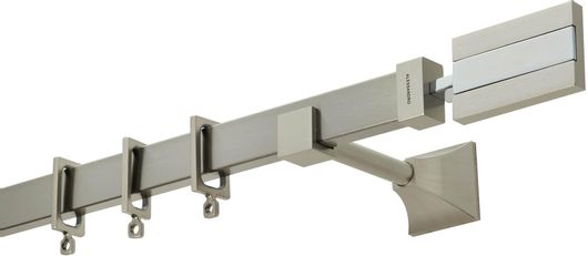 Κουρτινόξυλο Βέργας Zogometal Flat Collection Μονό FC4572 Νίκελ Ματ/Χρώμιο 1.60m