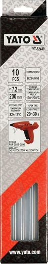 Κόλλα Σιλικόνης Yato Πιστολιού 7.2x200mm 10τμχ Διάφανη