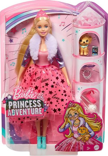 Κούκλα Mattel Barbie Princess Adventure Deluxe With Puppy and Accessories GML76