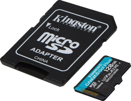 Kingston Canvas Go! Plus microSDXC 128GB Class 10 U3 V30 UHS-I με αντάπτορα