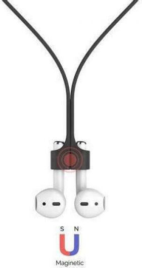 Anti-Lost Strap Σιλικόνης AHAstyle για Apple AirPods Μαύρη