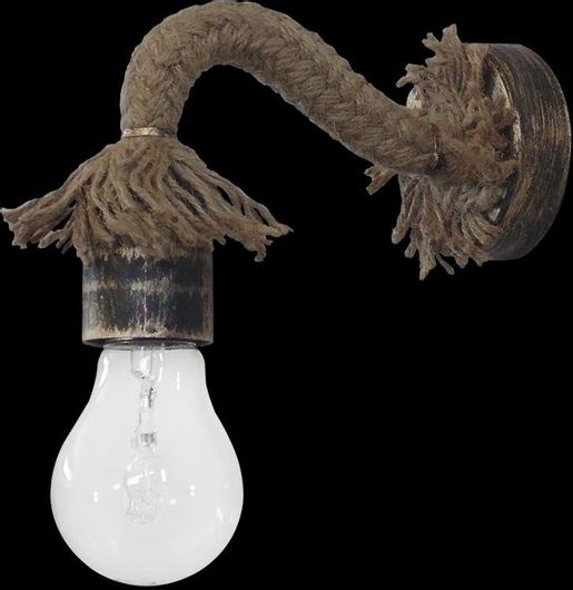 Φωτιστικό Τοίχου Heronia Rope 31-0579 UT-25AP Vintage με Ντουί E27 Πλάτους 15cm Καφέ