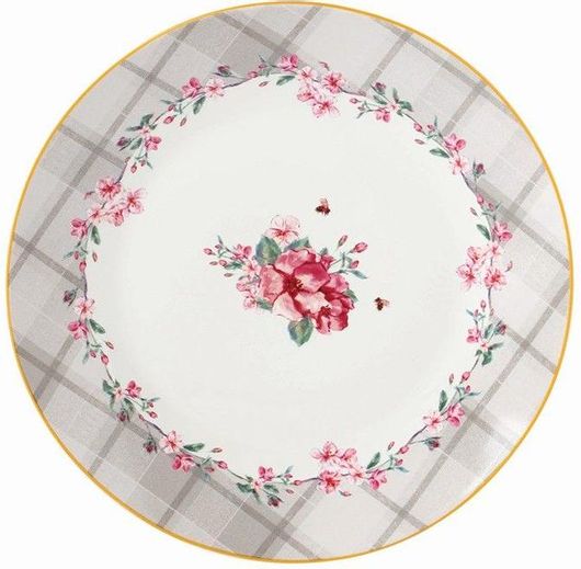 Σετ Πιάτα Σερβιρίσματος For Home Floral Μ28100-8 Πορσελάνης 20.5x20.5cm 6τμχ Λευκό