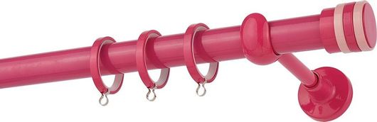 Κουρτινόξυλο Βέργας Zogometal Color Pop Super Gloss Διπλό με Σιδηρόδρομο CP4132 Φούξια - Ροζ 1.60m