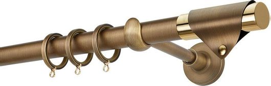 Κουρτινόξυλο Βέργας Zogometal Prestige Collection Μονό PR4123 Μπρονζέ/Όρο 2.00m