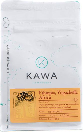 Kawacom Καφές Espresso Μονοποικιλιακός Arabica Ethiopia Yirgacheffe Africa σε Κόκκους 250gr