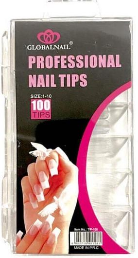 Νύχια Κασετίνα Διάφανα Χωρίς Εγκοπή 100Τμχ