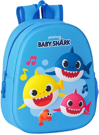 Σχολική Τσάντα Νηπιαγωγείου Safta Baby Shark Πλάτης 25x20x90cm Γαλάζιο