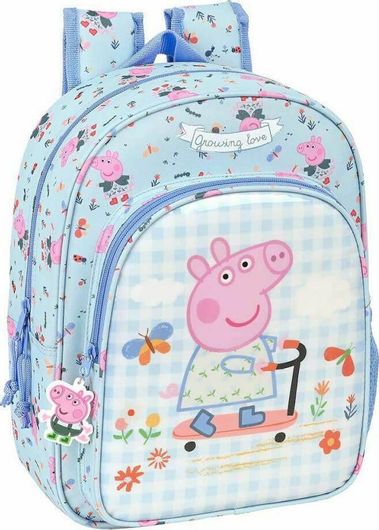 Σχολική Τσάντα Νηπιαγωγείου Safta Peppa Pig Πλάτης 26x11x34cm Γαλάζιο