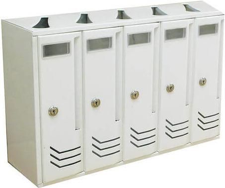 Γραμματοκιβώτιο PG Cab Compo 5 Πολυκατοικίας με 5 Γραμματοθυρίδες Μεταλλικό 522x160x335mm Λευκό