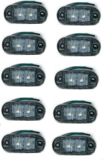 Σετ LED Φώτα Όγκου Φορτηγών Ip66 Πράσινο 12V/24V 10τμχ