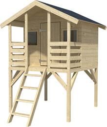 Ξύλινο Παιδικό Σπιτάκι ShoWood Κήπου Tombi Μπεζ 180x120x282εκ.