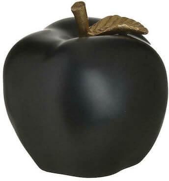 Διακοσμητικό Μήλο Inart 12x12x12cm Μαύρο