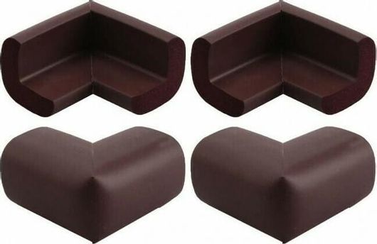 Προστατευτικά για Γωνίες με Αυτοκόλλητο από Πλαστικό Καφέ 4τμχ