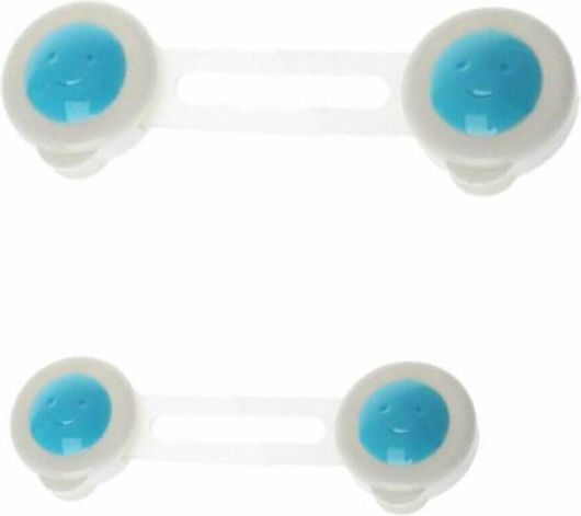 Προστατευτικό Ντουλαπιών & Συρταριών για Μωρά 10x3.5cm 2τμχ Γαλάζιο