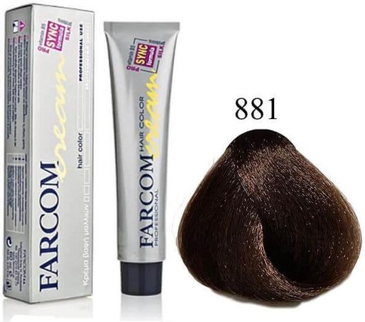 Μόνιμη Βαφή Μαλλιών Farcom Καστανό Ανοιχτό Χρυσαφί 881 60 ml