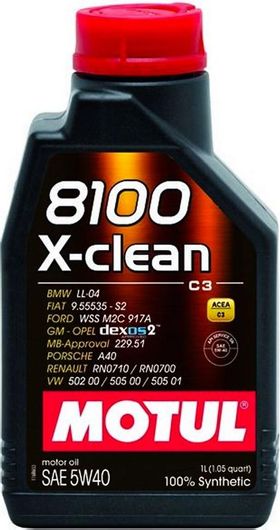 Συνθετικό Λάδι Αυτοκινήτου Motul 8100 X-Clean 5W-40 C3 1lt