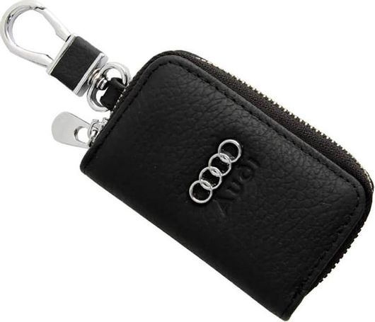 Μπρελόκ Δερμάτινο με Κλειδοθήκη Audi Μαύρο