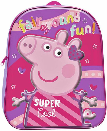 Σχολική Τσάντα Δημοτικού Peppa Peppa Pig 3D Ροζ