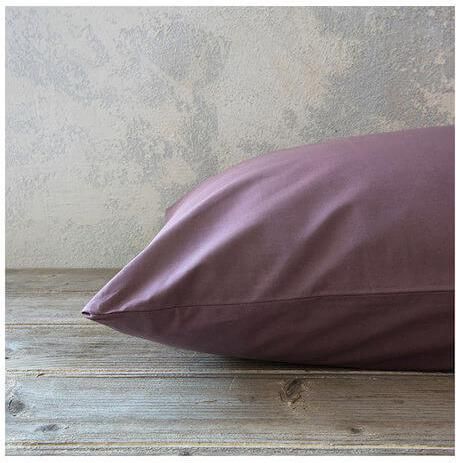 Μαξιλαροθήκες Σετ 52x72cm Unicolors Rose Καφέ Bαμβακερές Nima