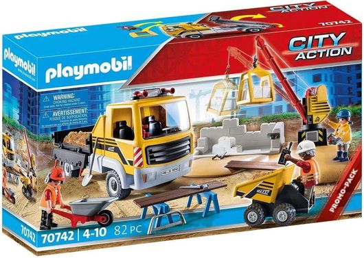 Playmobil City Life Construction Site with Flatbed Truck για 4-10 ετών