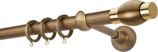 Κουρτινόξυλο Βέργας Zogometal Prestige Collection Μονό PR4120 Μπρονζέ/Όρο 2.00m