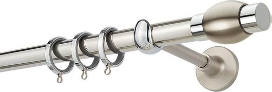 Κουρτινόξυλο Βέργας Zogometal Prestige LX Collection Μονό PR4120 Inox Lux/Νίκελ Ματ 2.40m