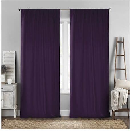 Κουρτίνα Lino Home με Τρέσα Renas 140x280cm Μοβ