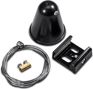 Ντίζα Aca για Κρέμασμα Φωτιστικών Κιτ 2 Καλωδίων Μαύρη