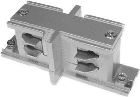 Σύνδεσμος Ράγας Φωτιστικών Aca Ευθείας 4 Καλωδίων για Ράγα για Σποτ Γκρι