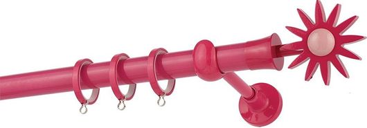 Κουρτινόξυλο Βέργας Zogometal Color Pop Super Gloss Διπλό με Σιδηρόδρομο CP4054 Φούξια - Ροζ 2.40m
