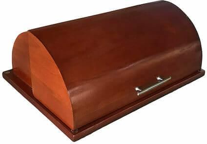 Ψωμιέρα Karvounis Bros BR-1204-A Ξύλινη με Συρόμενο Καπάκι Καφέ