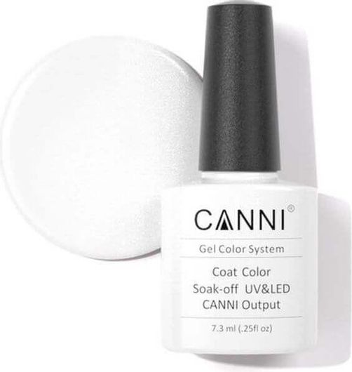 Ημιμόνιμο Βερνίκι Νυχιών Canni Soak Off Uv/Led 206 Flash White 7.3ml