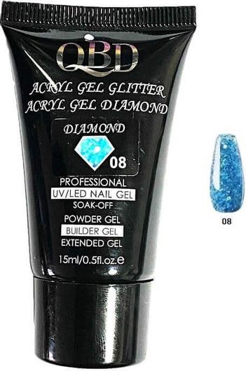 Acrygel QBD Uv/Led Diamond Glitter 08 15ml