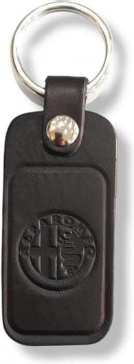 Μπρελόκ Alfa Romeo 6012-K Δερμάτινο Μαύρο