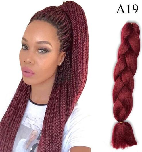 Μαλλιά για Ράστα Jumbo Braid A19 125cm Μπορντό