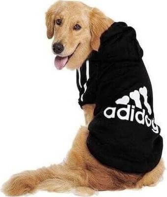 Φούτερ με Κουκούλα Adidog για 6XL Σκύλο Μαύρο 