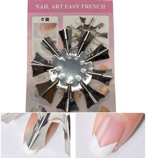 Εργαλείο Διακόσμησης Νυχιών Στένσιλ Γαλλικού Nail Art Easy French C 