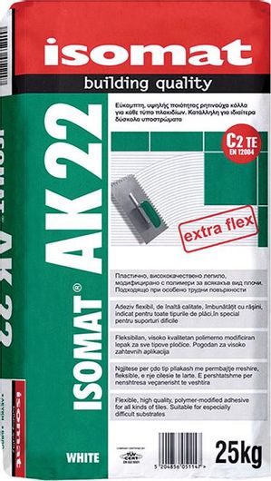 Κόλλα Isomat AK 22 Πλακιδίων Λευκή 25kg