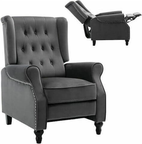 Πολυθρόνα Woodwell Chester Relax 78x85x104cm Γκρι