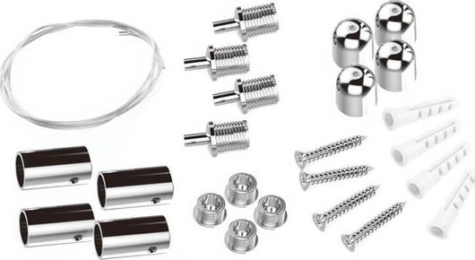 Σετ Κρεμαστής Εγκατάστασης Aca για Panel OTIS & PILO Ασημί