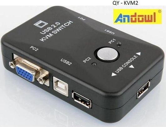 KVM VGA 2 PC και USB QY-KVM2 Andowl 0555 Μαύρο