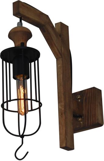 Φωτιστικό Τοίχου Home Lighting Midas 77-3130 Vintage με Ντουί E27 Πλάτους 11cm Μαύρο